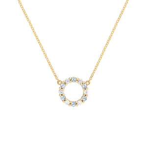 1.44 TCW Round Aquamarine Lab Made Diamond- March Birthstone Necklace