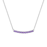1.32 TCW Round Amethyst Lab Made Diamond- February Birthstone Bar Necklace 8