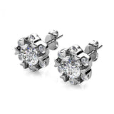 Round Cut Cubic Zirconia in 925 Sterling Silver Earrings 2