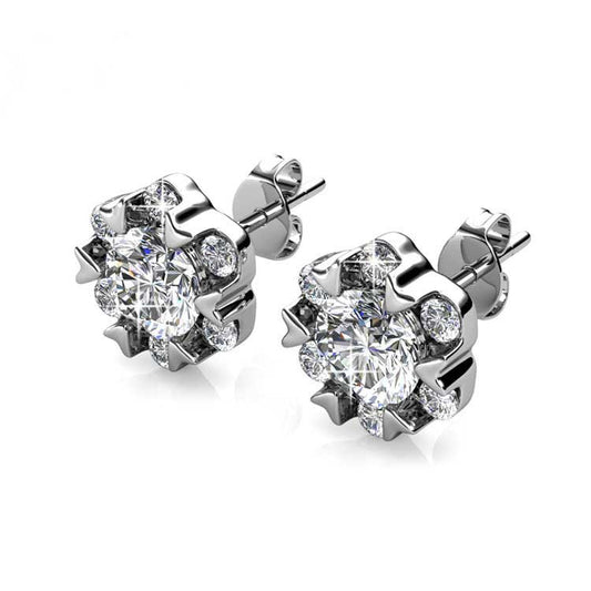 Round Cut Cubic Zirconia in 925 Sterling Silver Earrings 2