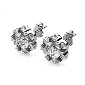 Round Cut Cubic Zirconia in 925 Sterling Silver Earrings