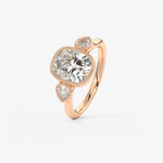 Elongated Cushion Three Stone Lab Grown Diamond Engagement Ring
