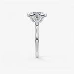 Elongated Cushion Three Stone Lab Grown Diamond Engagement Ring