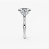 Elongated Cushion Three Stone Lab Grown Diamond Engagement Ring