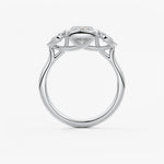 Elongated Cushion Three Stone Lab Grown Diamond Engagement Ring