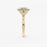 Elongated Cushion Three Stone Lab Grown Diamond Engagement Ring
