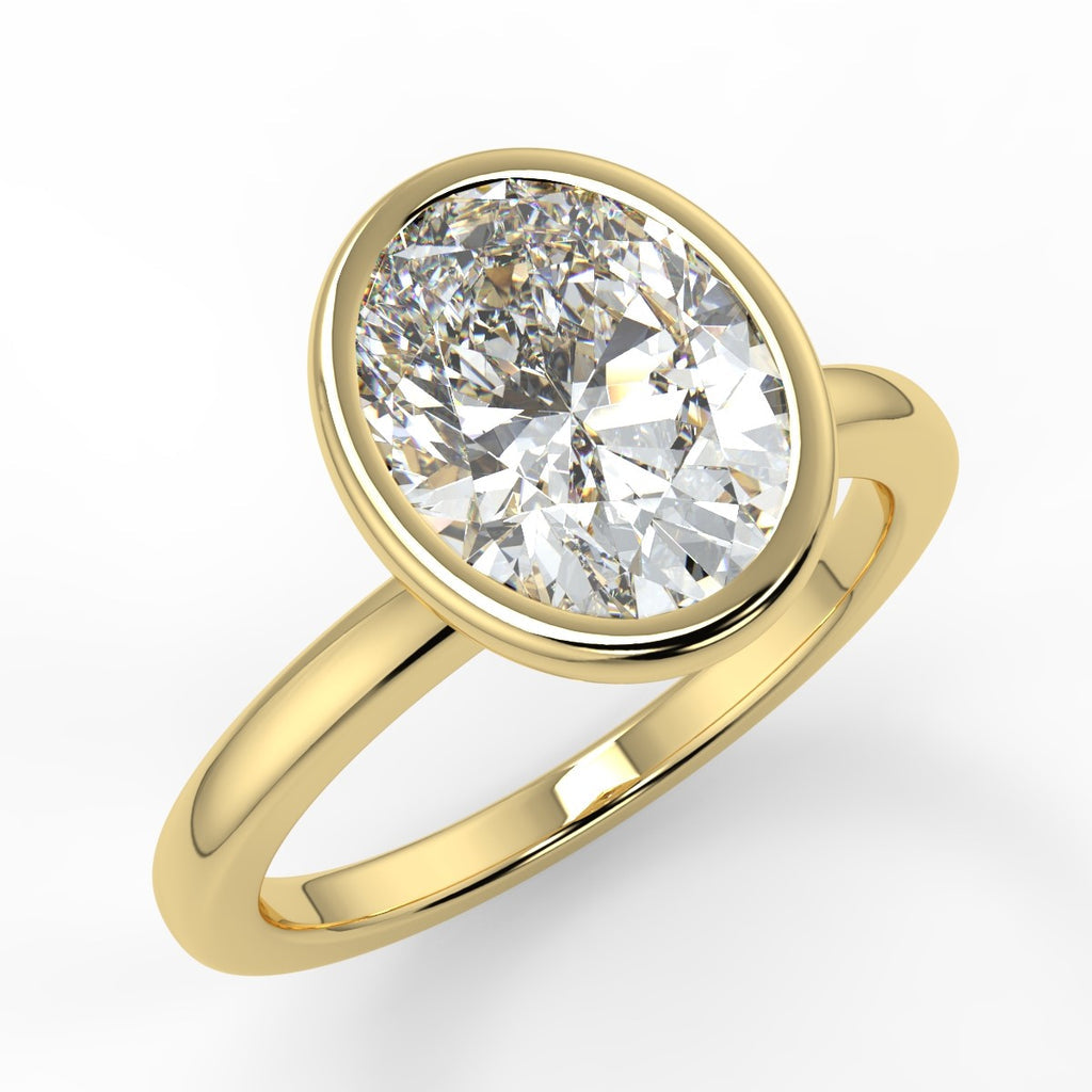 Stunning 2.11 CT Oval Moissanite Engagement Ring with Bezel Design 1