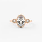 Oval Three Stone Lab Grown Diamond Engagement Ring