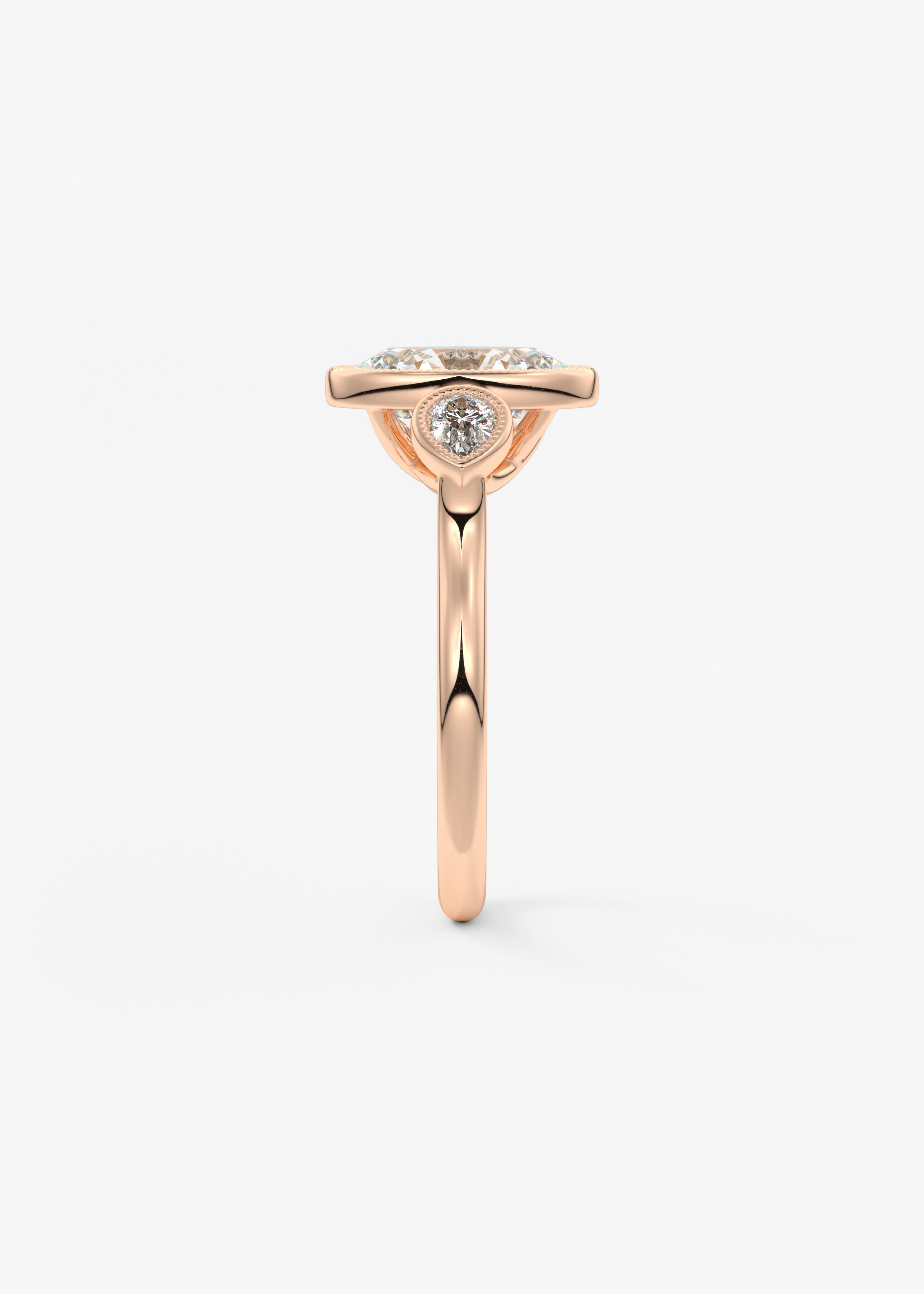Oval Three Stone Lab Grown Diamond Engagement Ring