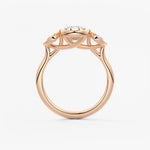 Oval Three Stone Lab Grown Diamond Engagement Ring