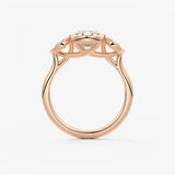Oval Three Stone Lab Grown Diamond Engagement Ring