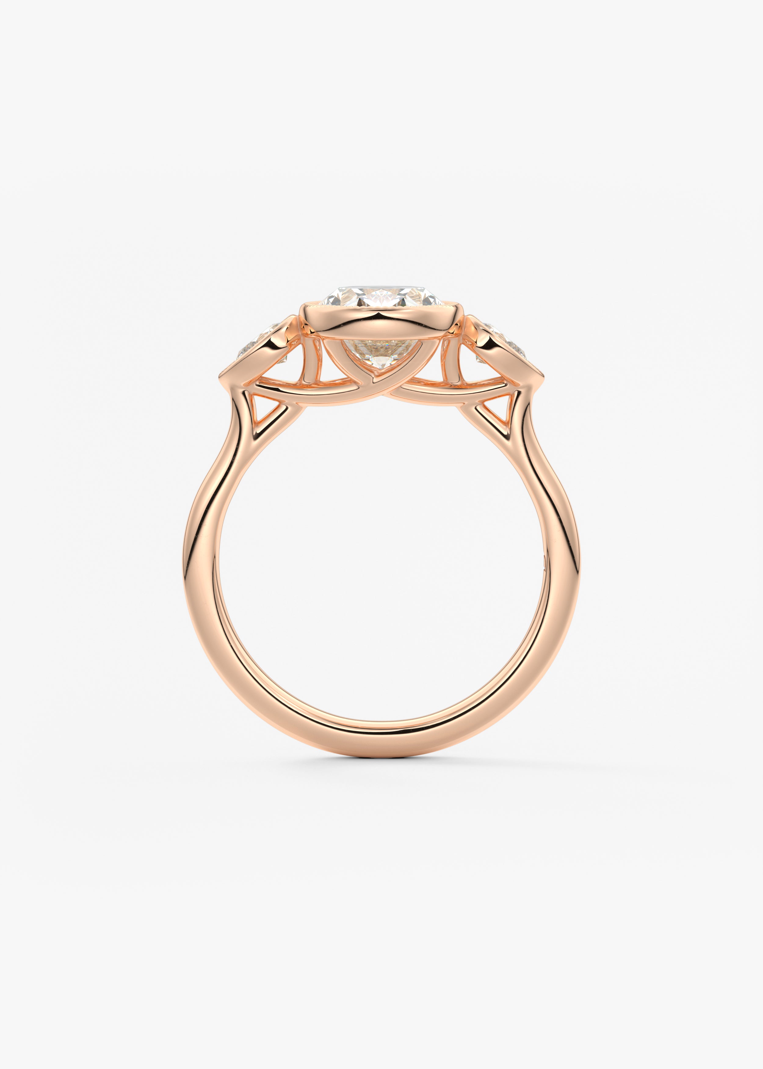 Oval Three Stone Lab Grown Diamond Engagement Ring