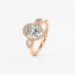 Oval Three Stone Lab Grown Diamond Engagement Ring