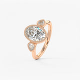 Oval Three Stone Lab Grown Diamond Engagement Ring