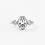 Oval Three Stone Lab Grown Diamond Engagement Ring