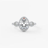 Oval Three Stone Lab Grown Diamond Engagement Ring