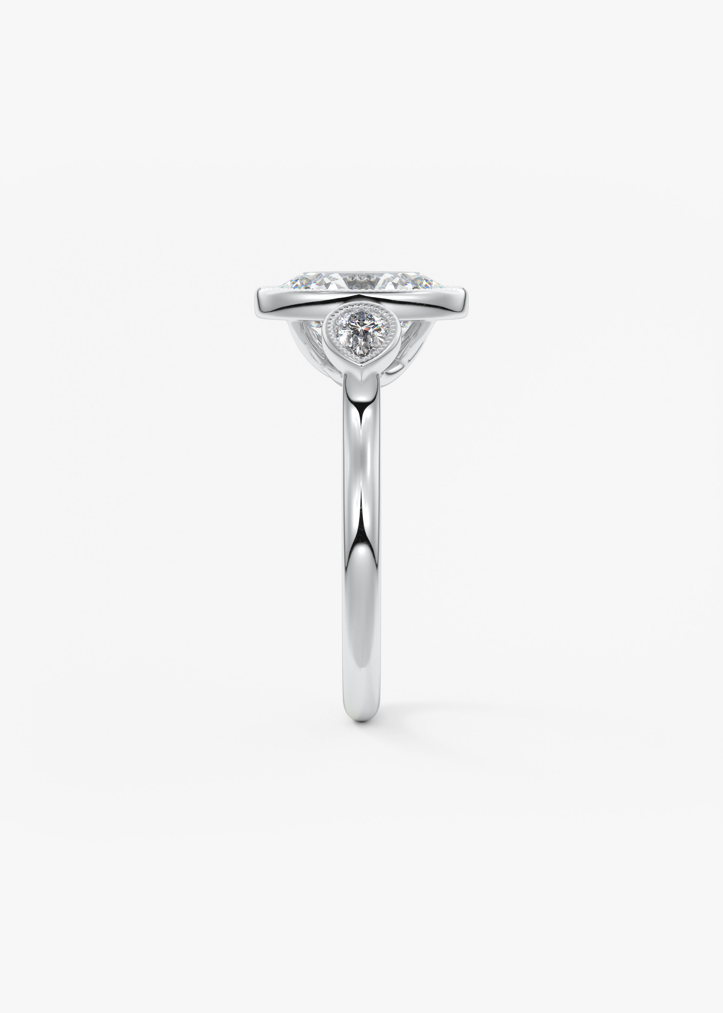 Oval Three Stone Lab Grown Diamond Engagement Ring