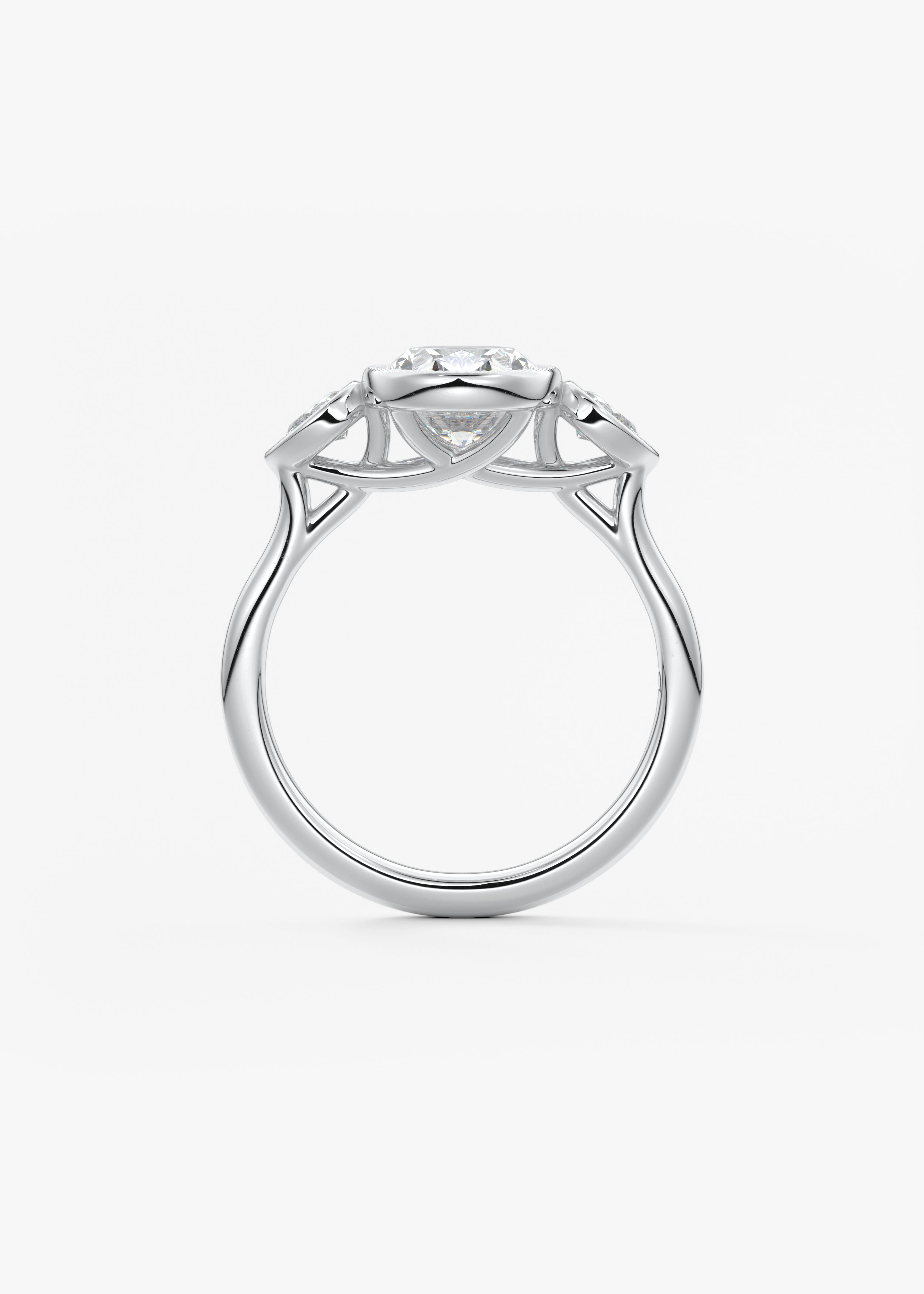 Oval Three Stone Lab Grown Diamond Engagement Ring