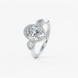 Oval Three Stone Lab Grown Diamond Engagement Ring