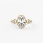 Oval Three Stone Lab Grown Diamond Engagement Ring