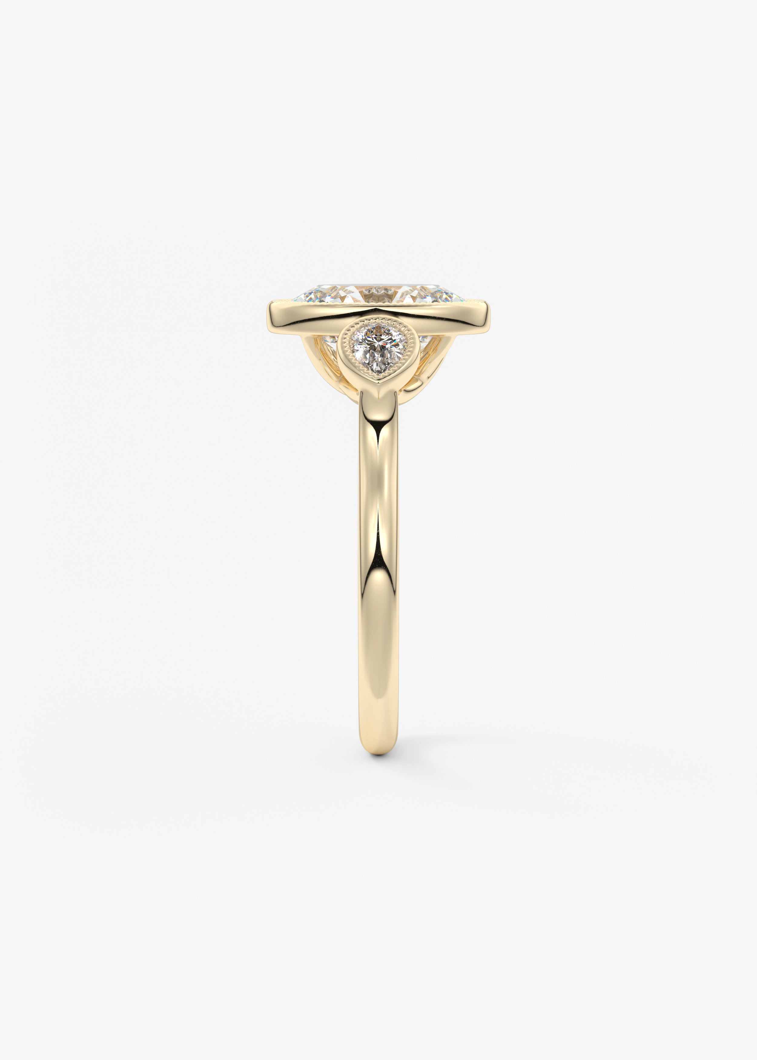 Oval Three Stone Lab Grown Diamond Engagement Ring