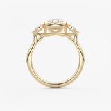 Oval Three Stone Lab Grown Diamond Engagement Ring