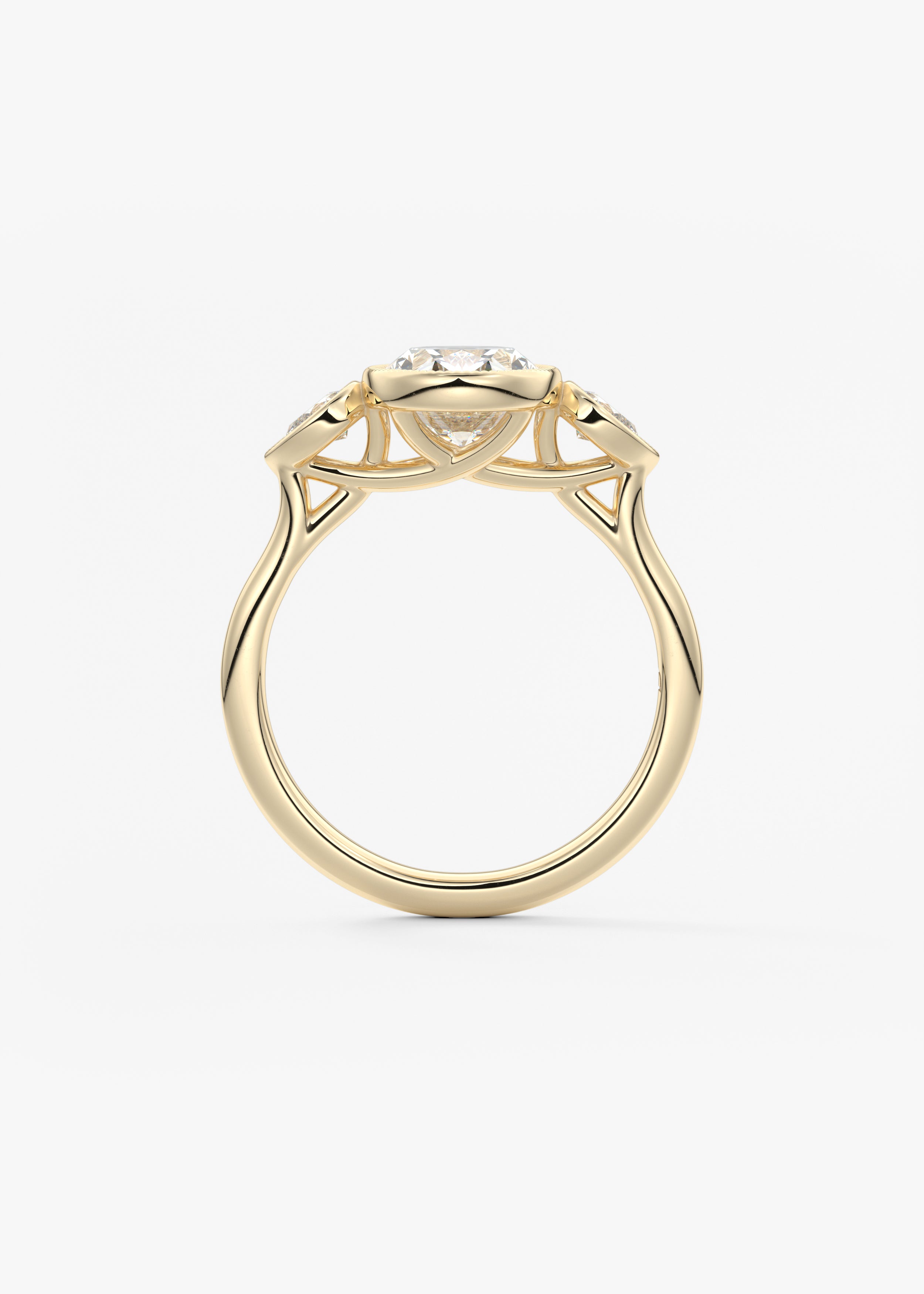 Oval Three Stone Lab Grown Diamond Engagement Ring
