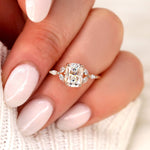 Stunning 1.5 CT Cushion Moissanite Engagement Ring with Cluster Design 10
