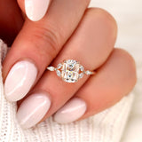 Stunning 1.5 CT Cushion Moissanite Engagement Ring with Cluster Design 10
