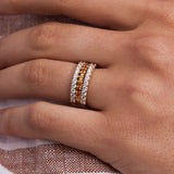 1.32 TCW Round Citrine Lab Made Diamond- November Birthstone Eternity Wedding Band 9