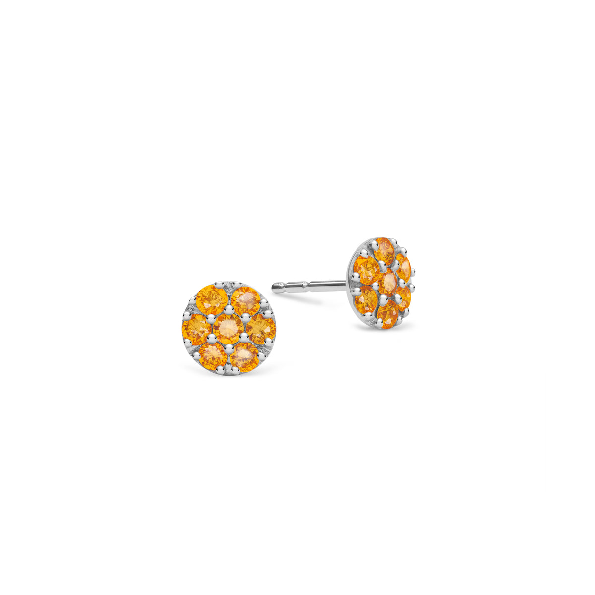 0.84 TCW Round Citrine Lab Made Diamond-November Birthstone Studs 5