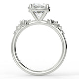 Stunning 2.0 CT Round Moissanite Engagement Ring with Cluster Design 6