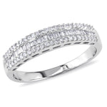 Round Cut Cubic Zirconia in 925 Sterling Silver Wedding Bands 12