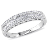 Round Cut Cubic Zirconia in 925 Sterling Silver Wedding Bands 12