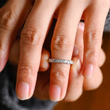 Stunning 0.3 TCW Round Moissanite Stones Half Eternity Wedding Band 7