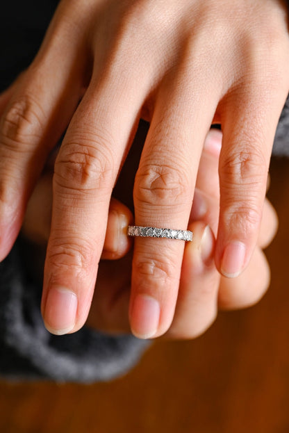 Stunning 0.3 TCW Round Moissanite Stones Half Eternity Wedding Band 7