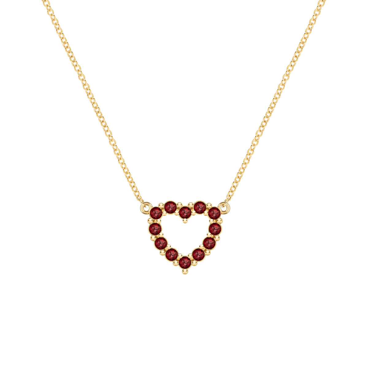1.5 TCW Round Garnet Lab Made Diamond- January Birthstone Necklace 1