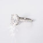 Stunning 3.50 CT Oval Cut Moissanite Engagement Ring with Hidden Halo & Pave Design 6