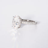 Stunning 3.50 CT Oval Cut Moissanite Engagement Ring with Hidden Halo & Pave Design 6