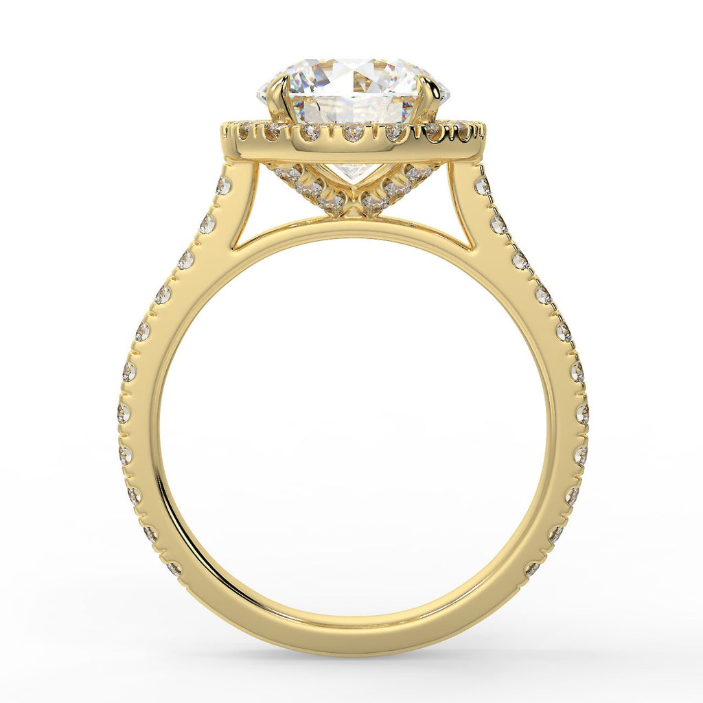 Stunning 2.0 CT Round Moissanite Engagement Ring with Halo & Pave Design 4