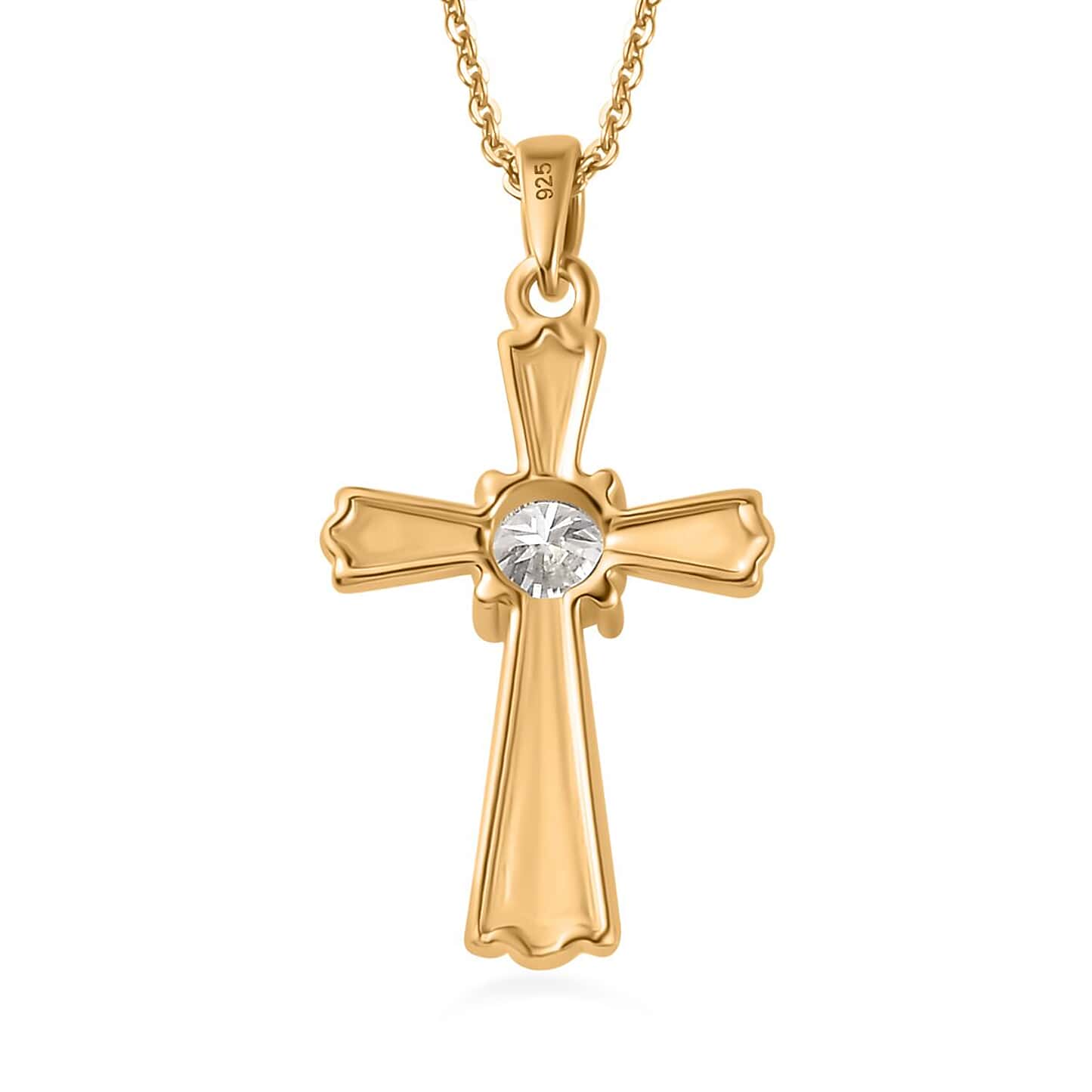 Round Cut Cubic Zirconia in 925 Sterling Silver Necklace 5