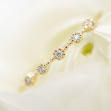 Stunning 0.2 TCW Round Moissanite Stones 5 Stones Wedding Bands 8