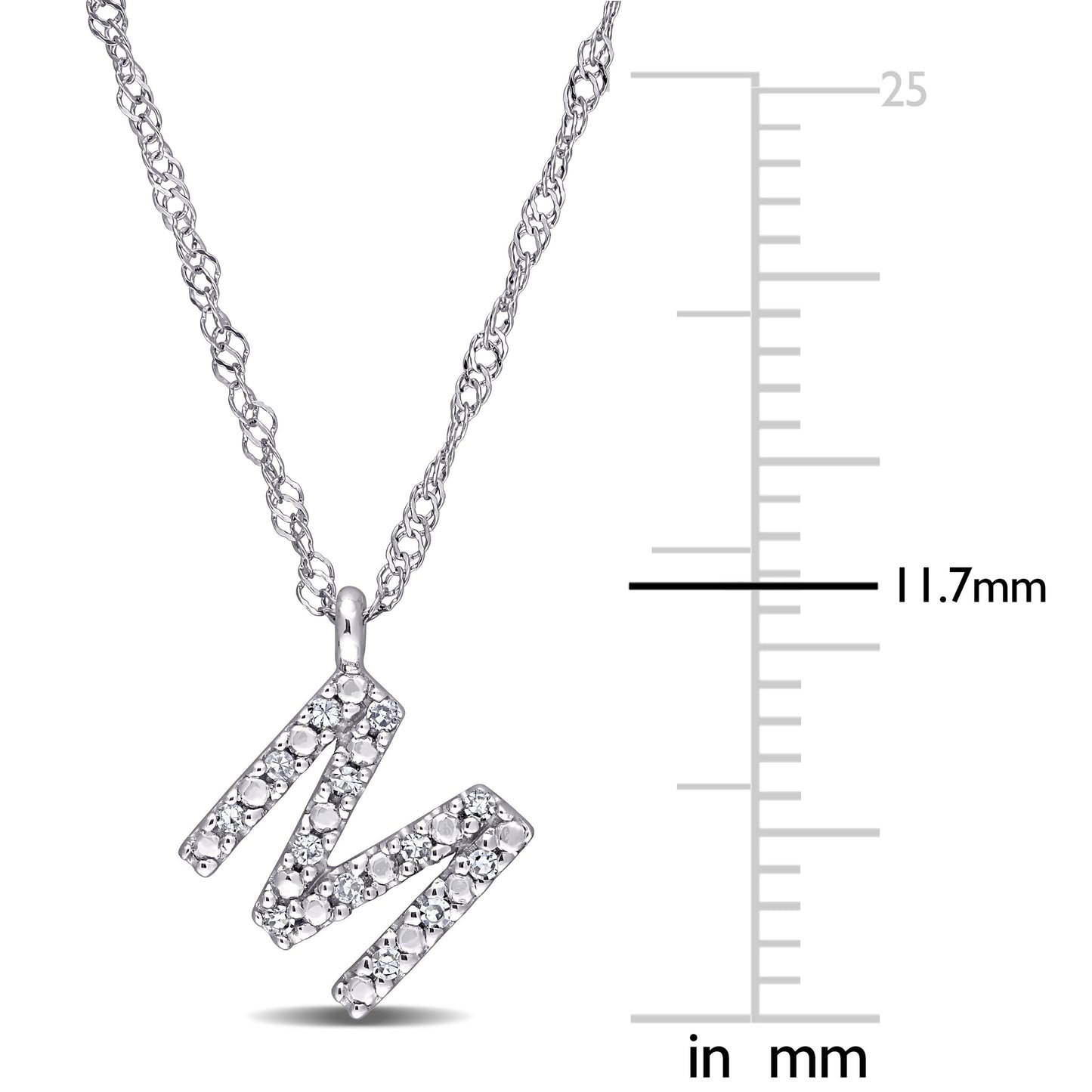 Round Cut Cubic Zirconia in 925 Sterling Silver Necklace 14