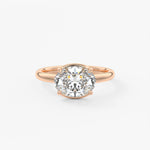 Oval Half Bezel Lab Grown Diamond Engagement Ring