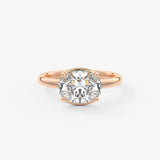 Oval Half Bezel Lab Grown Diamond Engagement Ring
