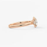 Oval Half Bezel Lab Grown Diamond Engagement Ring