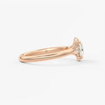 Oval Half Bezel Lab Grown Diamond Engagement Ring
