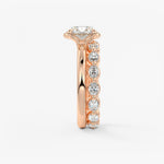 Oval Half Bezel Lab Grown Diamond Engagement Ring