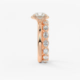 Oval Half Bezel Lab Grown Diamond Engagement Ring