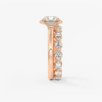 Oval Half Bezel Lab Grown Diamond Engagement Ring